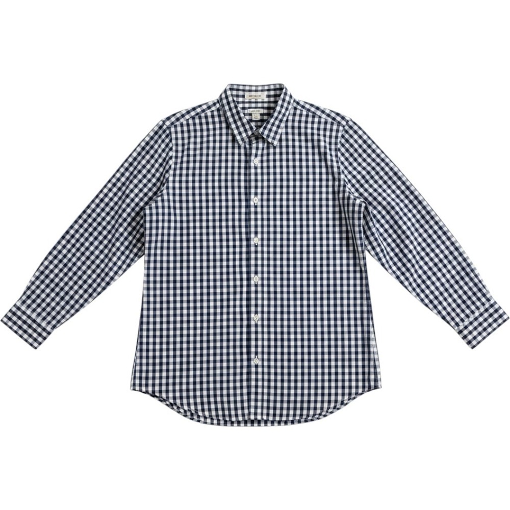 L.L.Bean Women's Wrinkle Free Navy White Gingham Shirt Size XL NWOT
